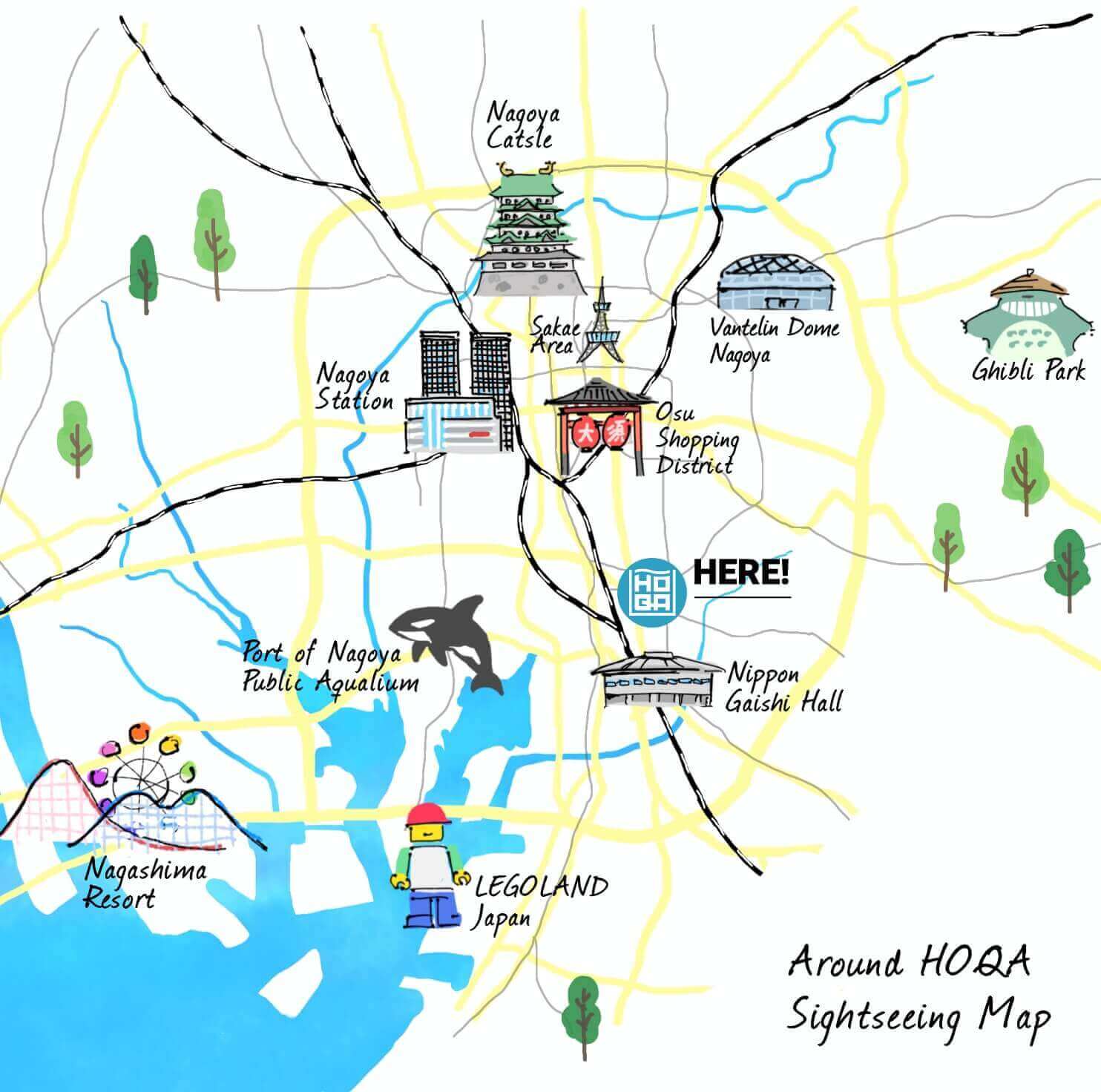 名古屋HOTEL HOQA周辺マップ