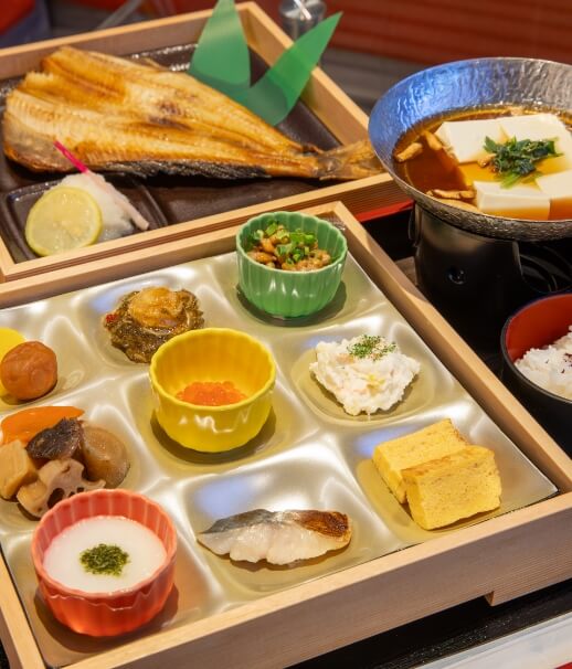 メンバー特典の和朝食